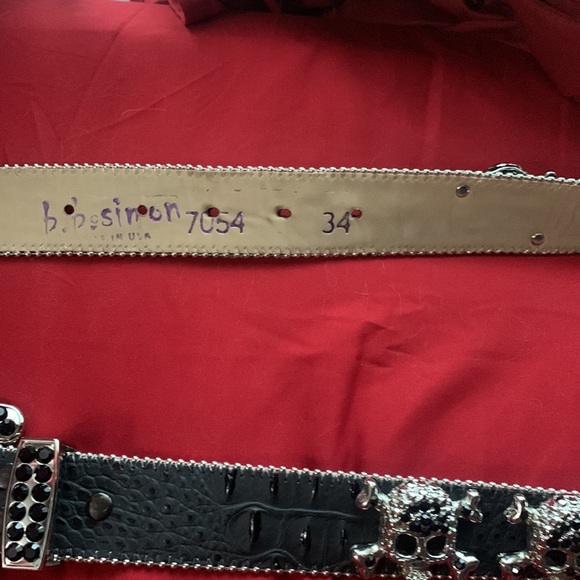 b.b simon black skull fully loaded crystal belt for sale in great condition - Picture 5 of 5
